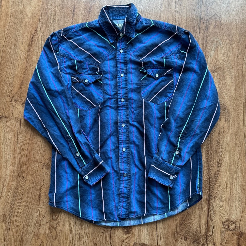 Vintage 90’s Western Pearl Snap Button Down Shirt by Express Rider